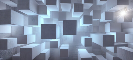 White square background，3d randering- generative ai