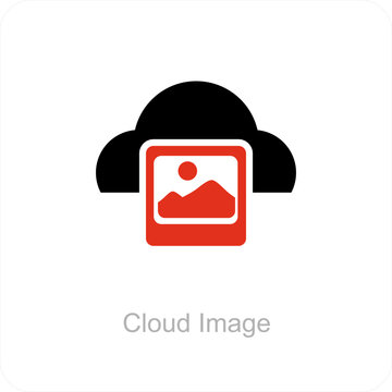 Cloud Image and storage icon concept