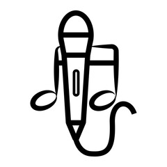 Karaoke microphone line icon