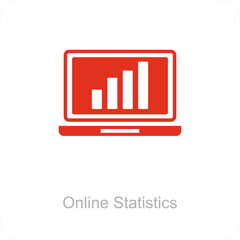 Online Statistics and icon concept