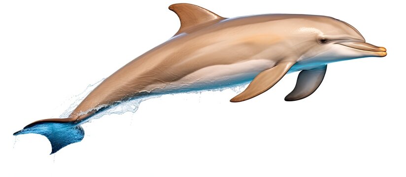 brown dolphin jumping water white background clip art preview