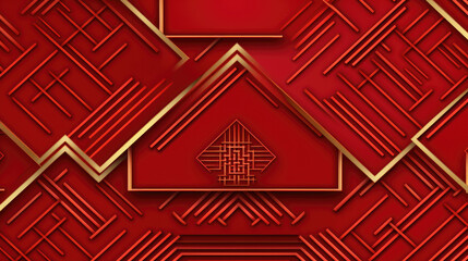 Chinese oriental pattern design. Prosperity lucky colour in red & gold. Chinese Festive celebration mood. Chinese red packet. Chinese New Year.