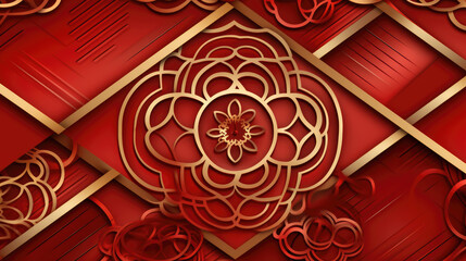Chinese oriental pattern design. Prosperity lucky colour in red & gold. Chinese Festive celebration mood. Chinese red packet. Chinese New Year.