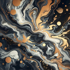 Abstract marble background banner with a luxurious feel created with ink painting-generative ai