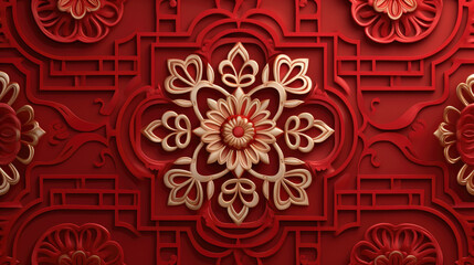 Chinese oriental pattern design. Prosperity lucky colour in red & gold. Chinese Festive celebration mood. Chinese red packet. Chinese New Year.