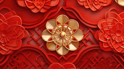 Chinese oriental pattern design. Prosperity lucky colour in red & gold. Chinese Festive celebration mood. Chinese red packet. Chinese New Year.