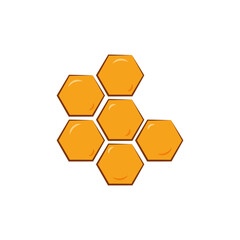 Honeycomb, vector in flat style, isolated on white background.
Beekeeping, healthy organic products.