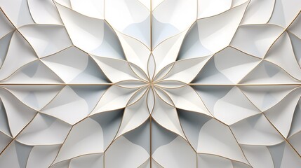 A monochromatic abstract design with sharp, triangular facets creating a 3D effect on a white background.