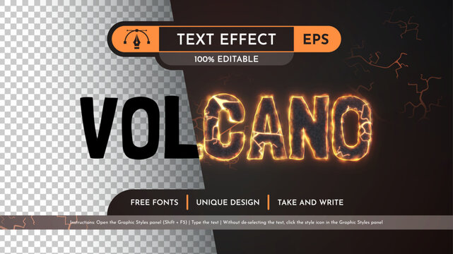 Volcano - Editable Text Effect, Font Style
