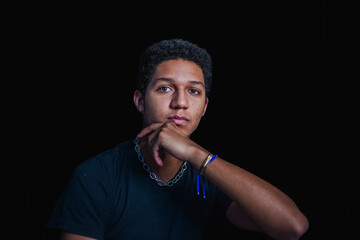 Studio Portrait of a confident young man