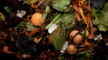 generative ai close up of compost - obrazy, fototapety, plakaty