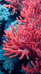 generative ai colorful coral reef close up