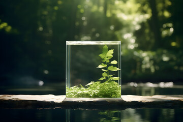 renewable energy light bulb with green energy, Earth Day or environment protection Hands protect forests that grow on the ground and help save the world, solar panels