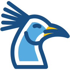 Obraz premium Peacock Line Vector Icon