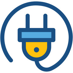 Power Plug Colored vector Icon