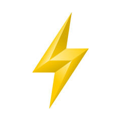 Yellow electric thunder bolt power icon vector design