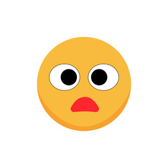 Distressed emoticon. Cartoon emoji. Flat vector