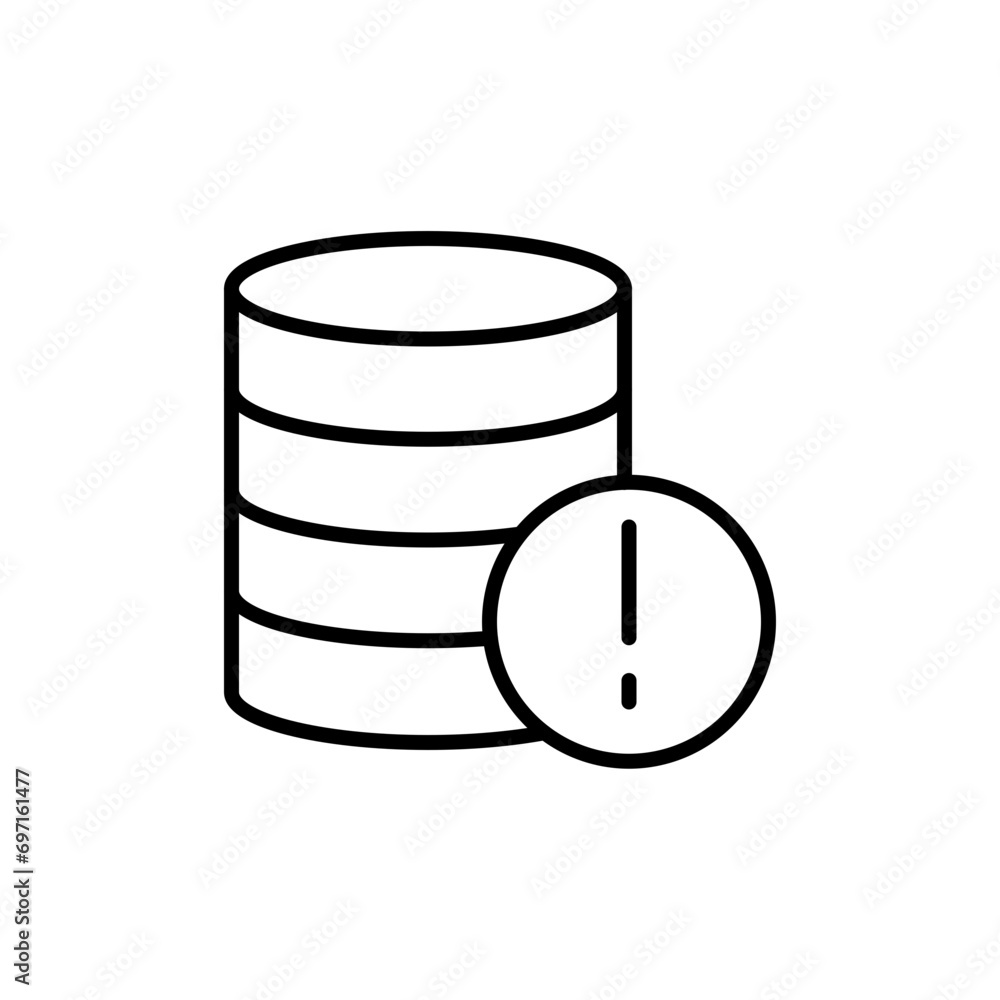 Poster database alert icons, minimalist vector illustration ,simple transparent graphic element .isolated o