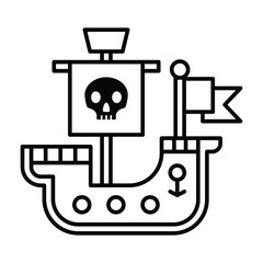 Pirate ship icon vector on trendy design