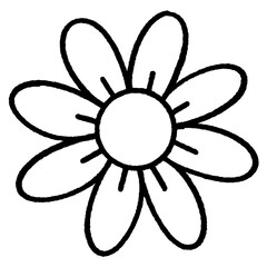 svg cute flower doodle element set