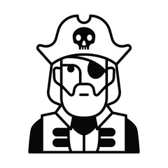 Pirate icon vector on trendy design