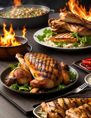 Fototapeta premium grilled chicken wings