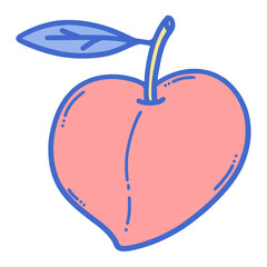 svg cutie fruits doodle element set