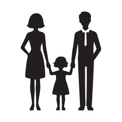 Family Silhouette in Minimalist Splendor - A Subtle Ode to Togetherness
