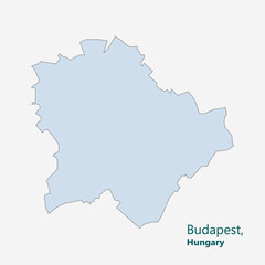 Budapest city map of European country Hungry. Vector, illustration.