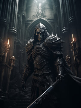 Fantasy Skeleton Warrior Guards Mysterious Dungeon