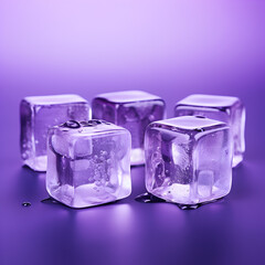Purple Ice Cubes With A Purple Background