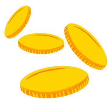 The gold coin drawing png image for Business or casino concept