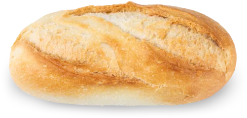 Fotobehang Bakkerij Whole white loaf of bread isolated png