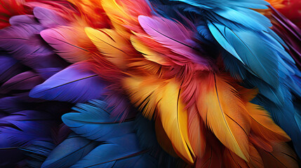 Multi colored feathers Background 