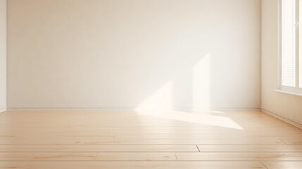 Empty room with white light shadow and floor. Natural