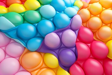 3D Inflated Puff Rainbow Seamless Pattern