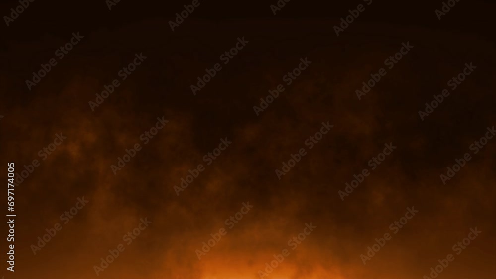 Poster fire color focus overlay blur light passing into fire smoke slowly floating in steam moving loop on 