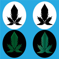 set of icons, Marijuana Leaf Icon with Editable Stroke and Pixel Perfect.