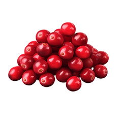 Bunch of cranberries isolated on transparent background