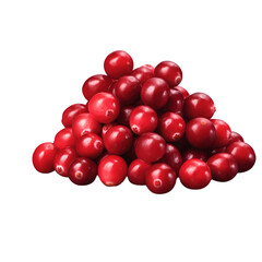 Bunch of cranberries isolated on transparent background