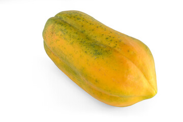 Ripe papaya fruit isolated on white background.