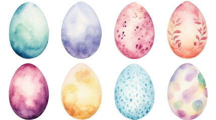 set of easter egg watercolor 