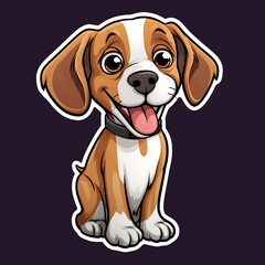 cute cartoon dog sticker and t shirt design, best design 2024
