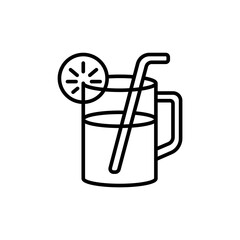 Lemonade juice icons, drink minimalist vector illustration ,simple transparent graphic element .Isolated on white background