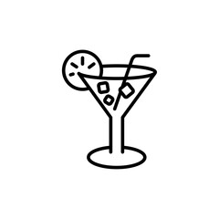 Fresh cocktail icons, drink minimalist vector illustration ,simple transparent graphic element .Isolated on white background