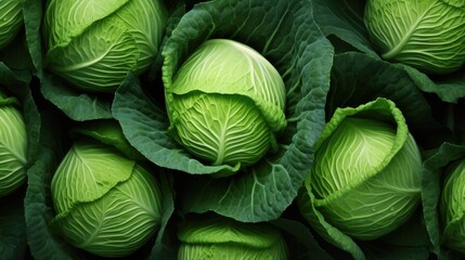 Obraz premium Cabbage pattern background, AI generated Image