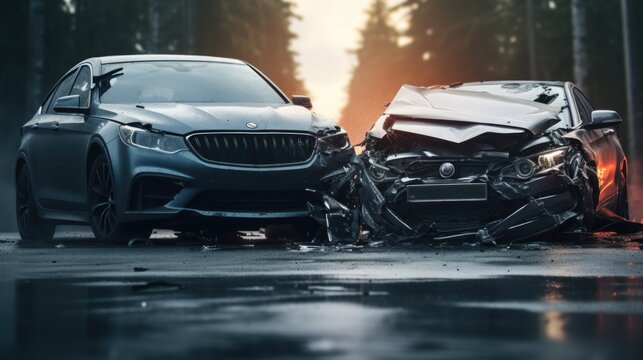 Two car accident concept