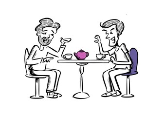 cartoon sketches for cafe