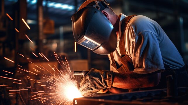 Welder at work - Powered by Adobe