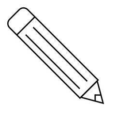 Pencil flat icon. Single high quality outline symbol of graduation for web design or mobile app. Thin line signs of education for design logo, visit card, etc. Outline logo of school